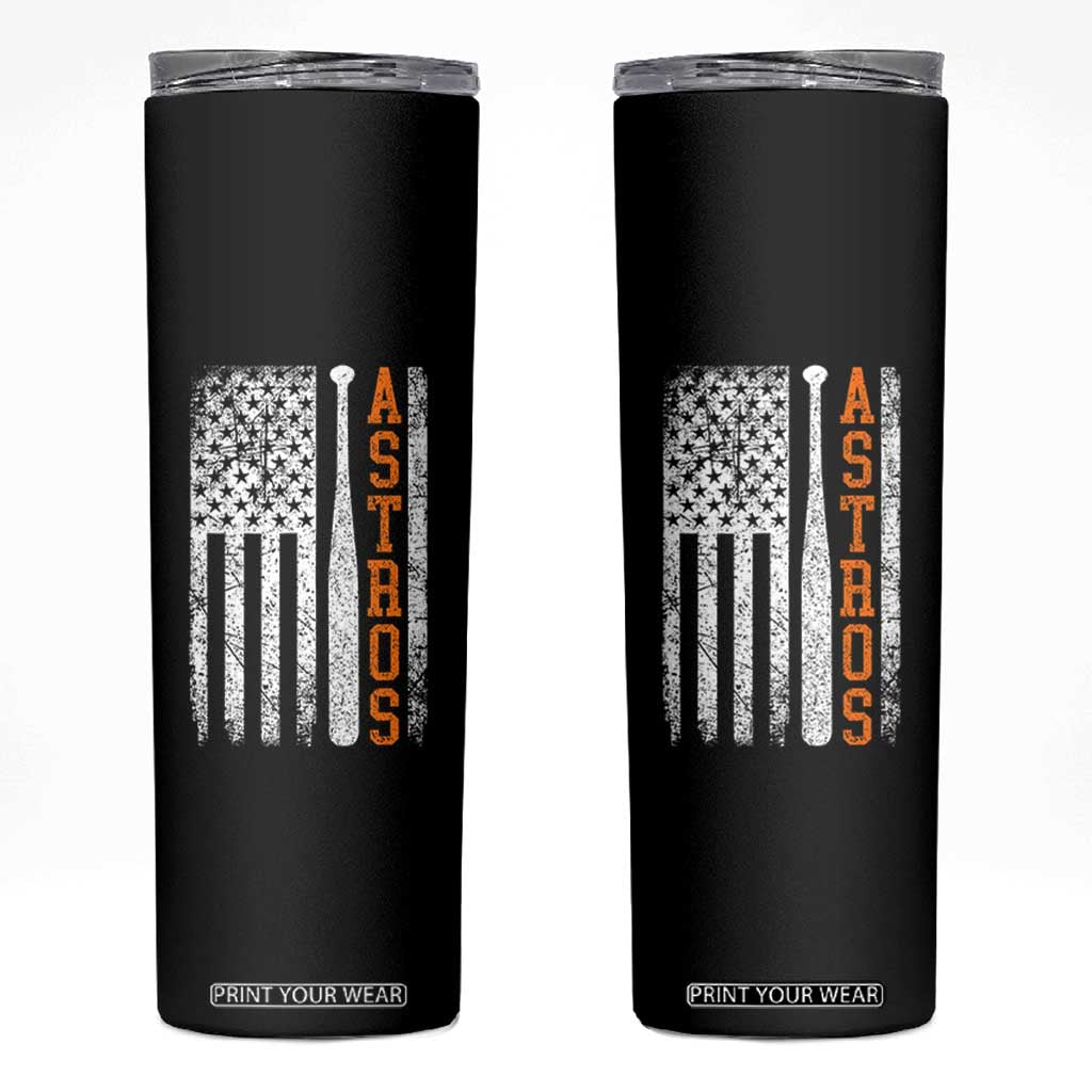 Vintage Astro Skinny Tumbler Last Name Baseball American Flag Retro Style 70s 80s 90s TS10 Black Print Your Wear