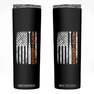 Vintage Astro Skinny Tumbler Last Name Baseball American Flag Retro Style 70s 80s 90s TS10 Black Print Your Wear