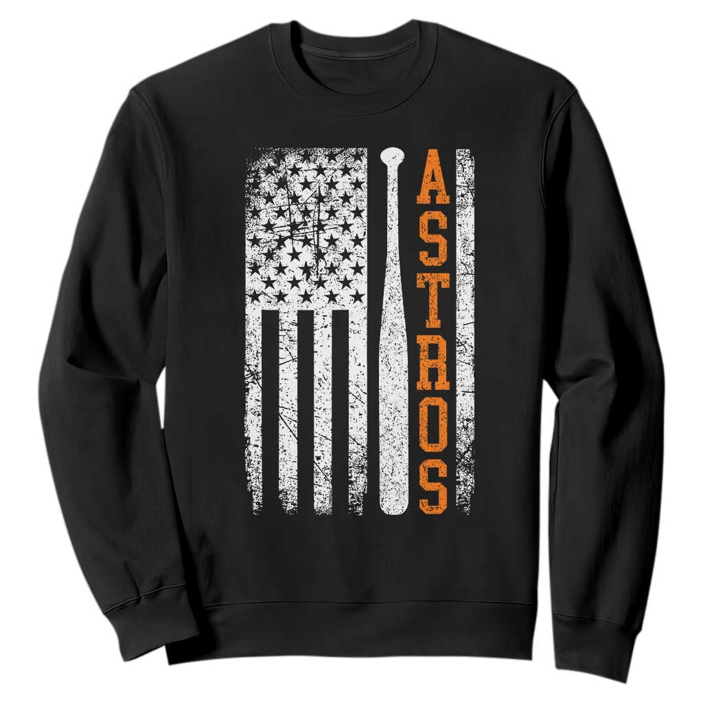 Vintage Astro Sweatshirt Last Name Baseball American Flag Retro Style 70s 80s 90s TS10 Black Print Your Wear