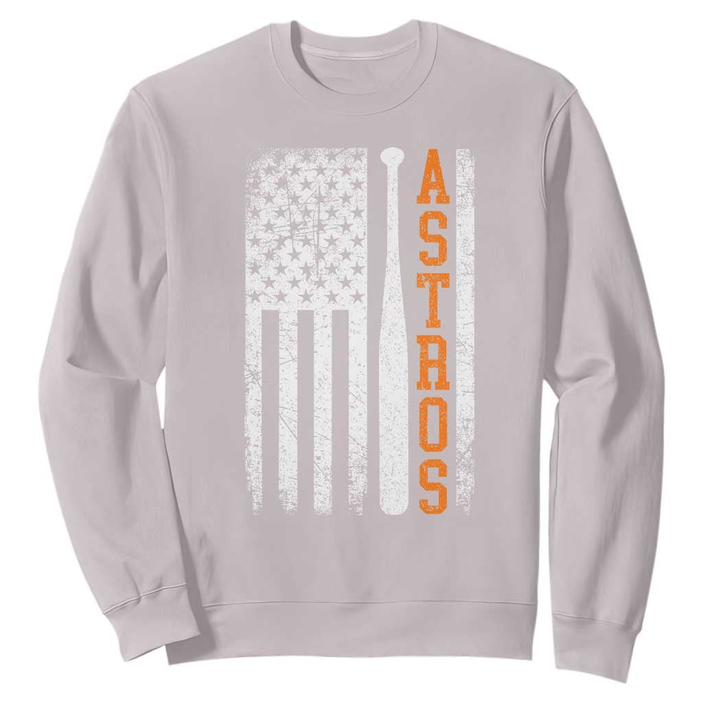 Vintage Astro Sweatshirt Last Name Baseball American Flag Retro Style 70s 80s 90s TS10 Ice Gray Print Your Wear