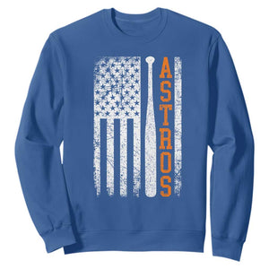 Vintage Astro Sweatshirt Last Name Baseball American Flag Retro Style 70s 80s 90s TS10 Royal Blue Print Your Wear