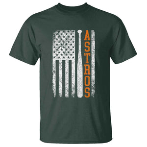Vintage Astro T Shirt Last Name Baseball American Flag Retro Style 70s 80s 90s TS10 Dark Forest Green Print Your Wear