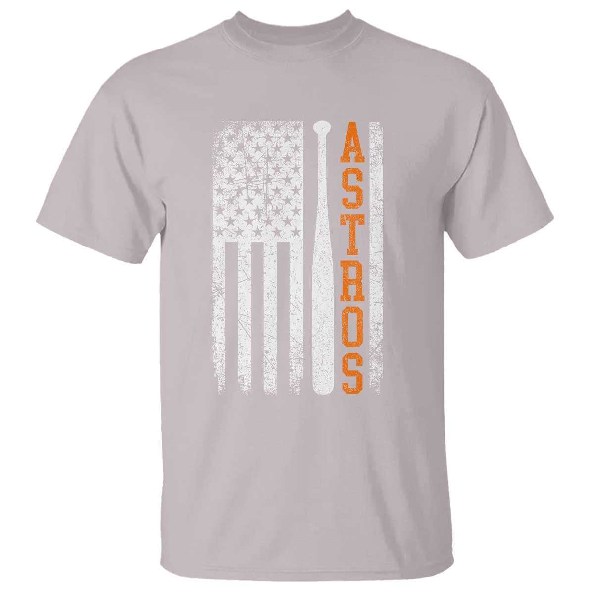 Vintage Astro T Shirt Last Name Baseball American Flag Retro Style 70s 80s 90s TS10 Ice Gray Print Your Wear