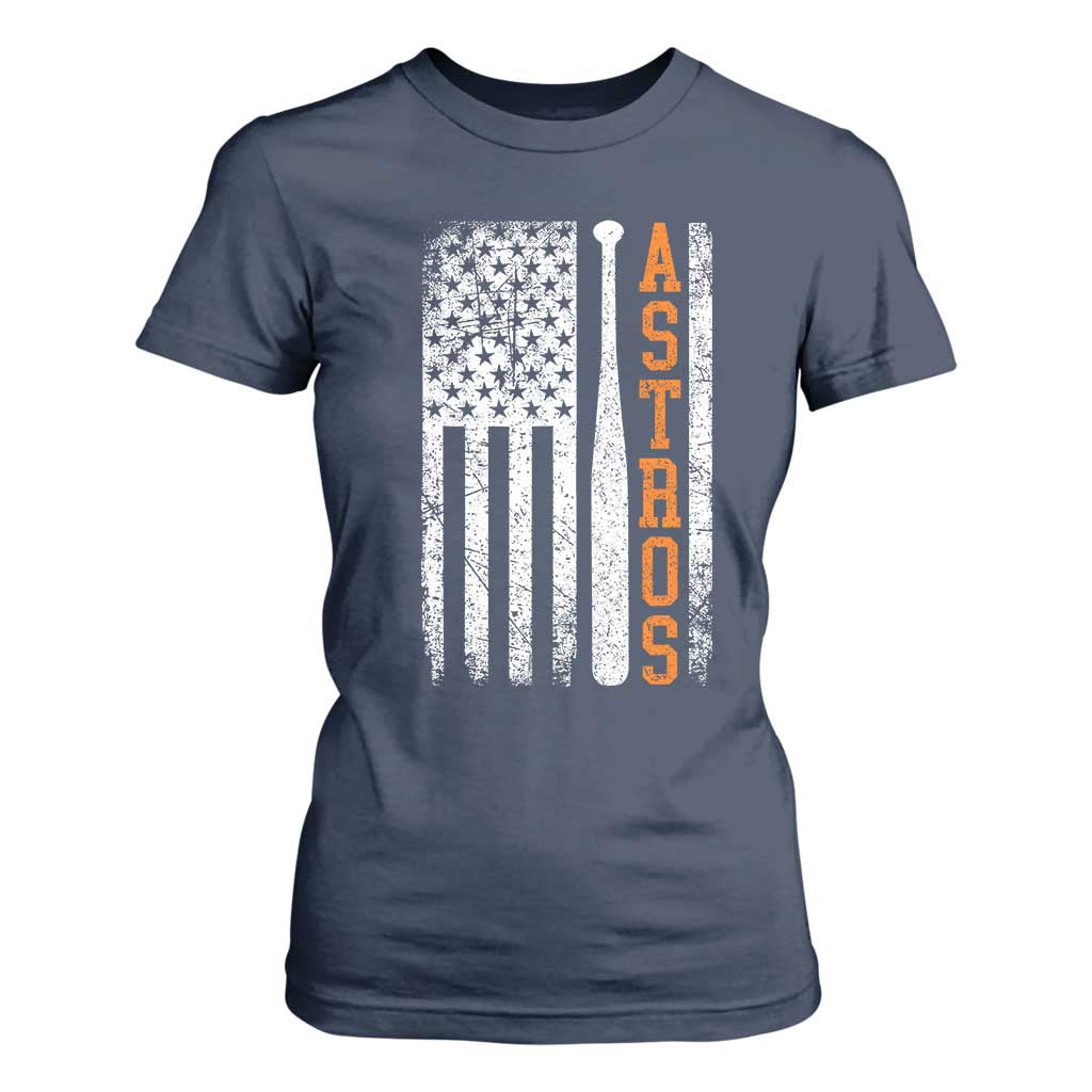 Vintage Astro T Shirt For Women Last Name Baseball American Flag Retro Style 70s 80s 90s TS10 Navy Print Your Wear