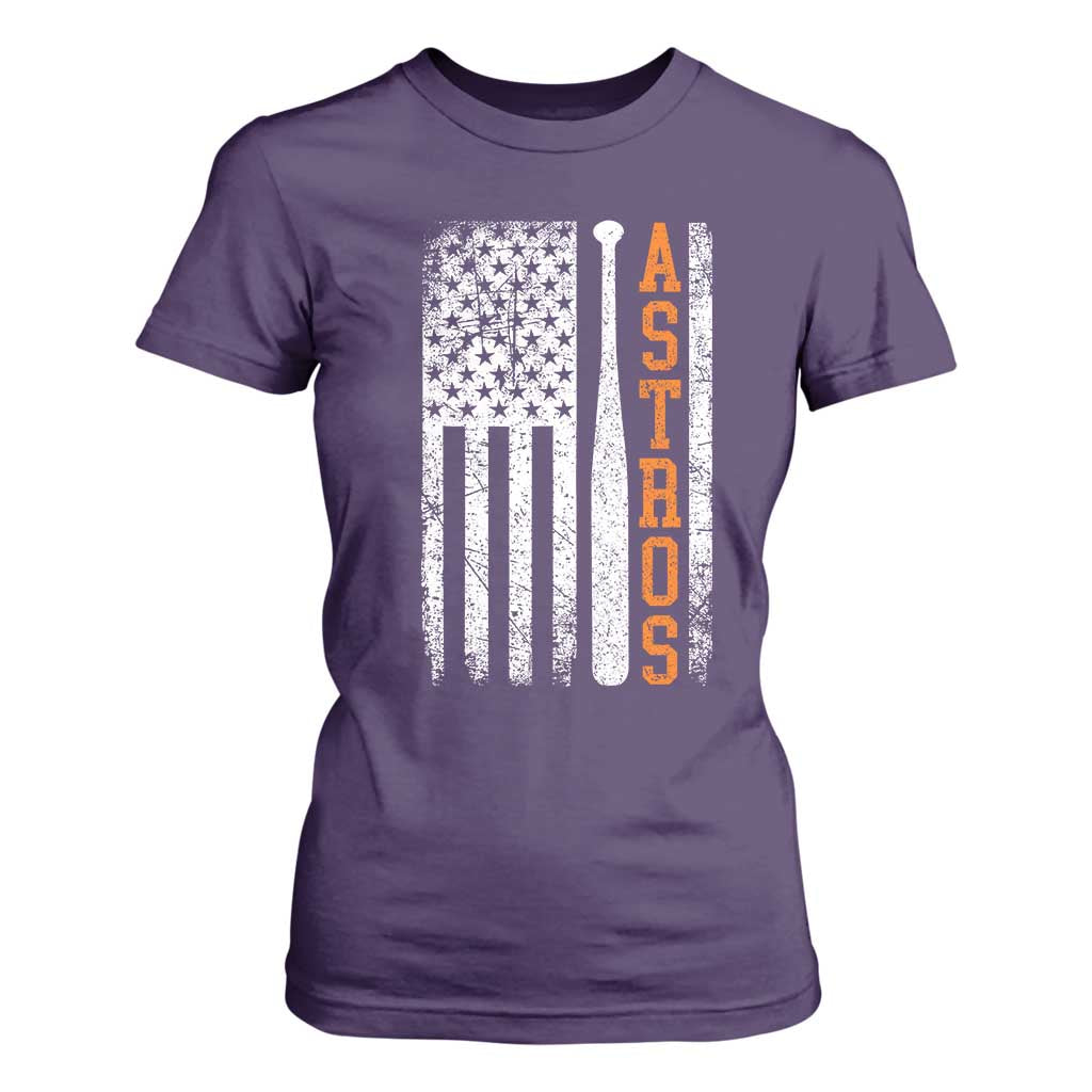 Vintage Astro T Shirt For Women Last Name Baseball American Flag Retro Style 70s 80s 90s TS10 Purple Print Your Wear