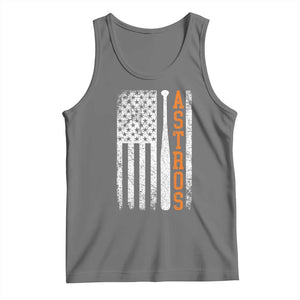 Vintage Astro Tank Top Last Name Baseball American Flag Retro Style 70s 80s 90s TS10 Black Heather Print Your Wear