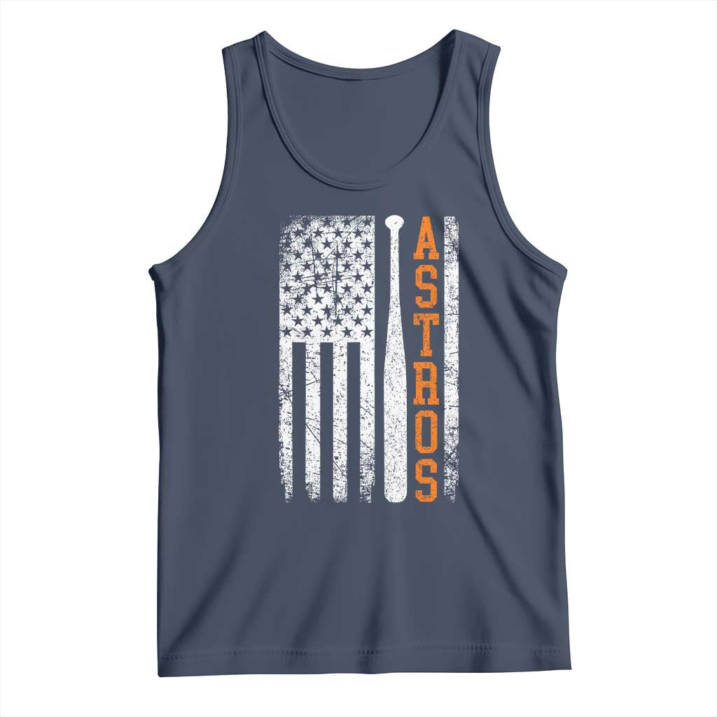 Vintage Astro Tank Top Last Name Baseball American Flag Retro Style 70s 80s 90s TS10 Navy Print Your Wear