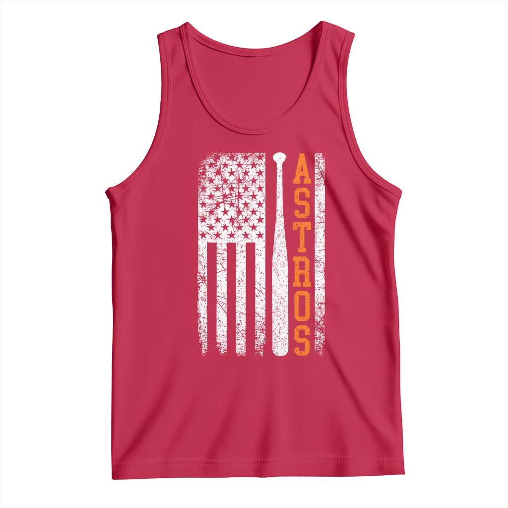 Vintage Astro Tank Top Last Name Baseball American Flag Retro Style 70s 80s 90s TS10 Red Print Your Wear
