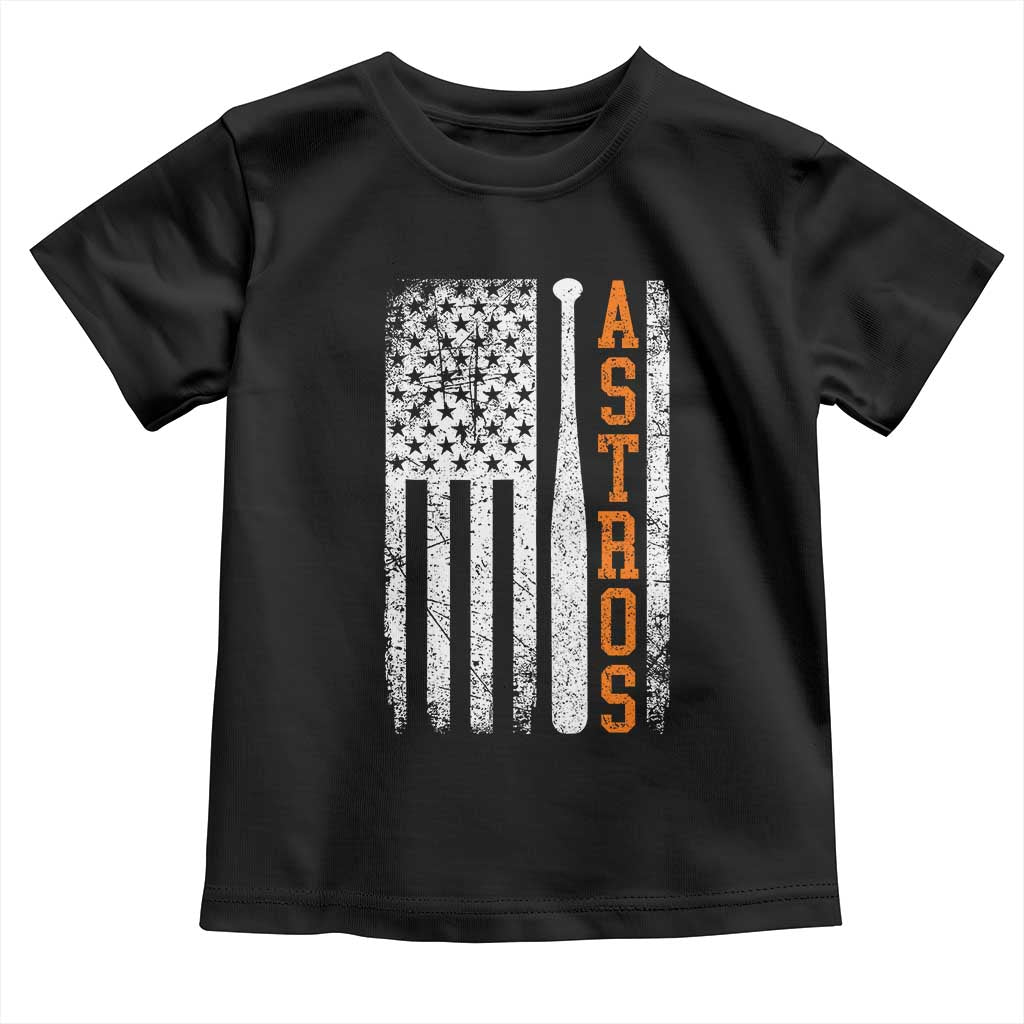 Vintage Astro Toddler T Shirt Last Name Baseball American Flag Retro Style 70s 80s 90s TS10 Black Print Your Wear