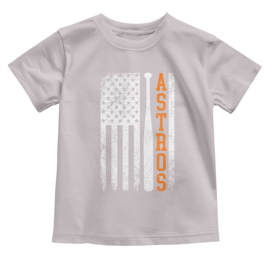 Vintage Astro Toddler T Shirt Last Name Baseball American Flag Retro Style 70s 80s 90s TS10 Ice Gray Print Your Wear