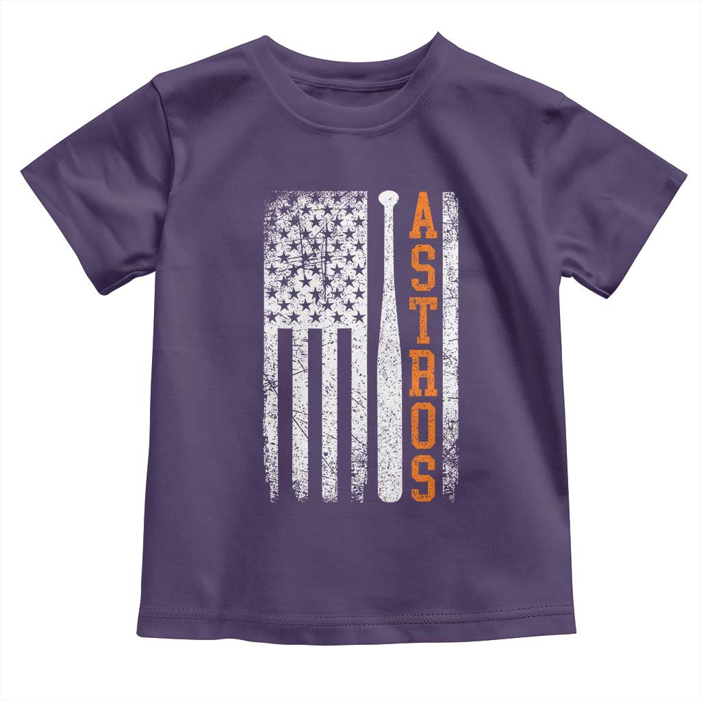 Vintage Astro Toddler T Shirt Last Name Baseball American Flag Retro Style 70s 80s 90s TS10 Purple Print Your Wear