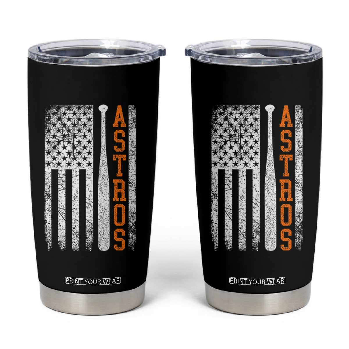 Vintage Astro Tumbler Cup Last Name Baseball American Flag Retro Style 70s 80s 90s TS10 Black Print Your Wear