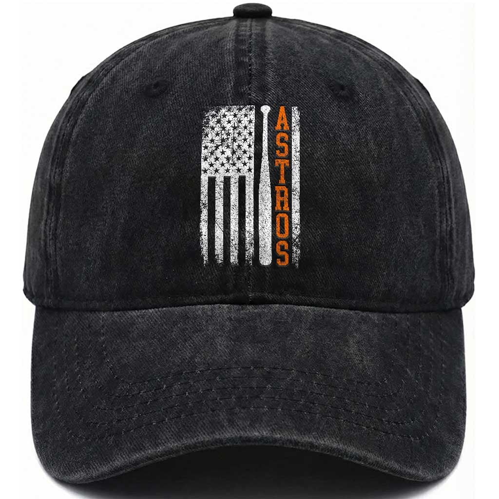 Vintage Astro Washed Cotton Baseball Cap Last Name Baseball American Flag Retro Style 70s 80s 90s TS10 Print Your Wear