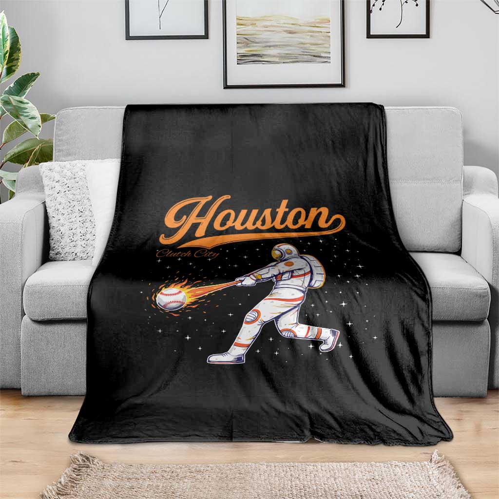 Houston Clutch City Throw Blanket Astronaut Baseball Player In Space TS10 Print Your Wear