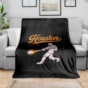 Houston Clutch City Throw Blanket Astronaut Baseball Player In Space TS10 Print Your Wear
