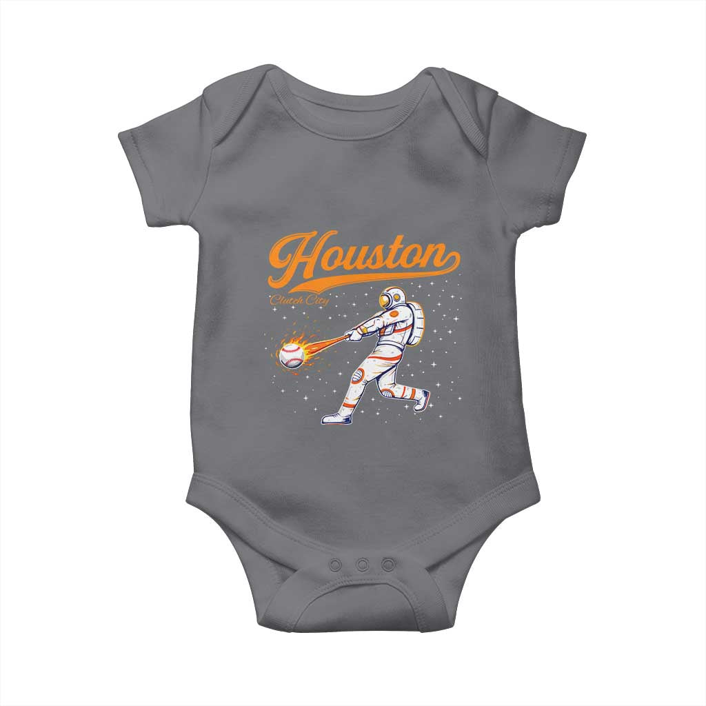 Houston Clutch City Baby Onesie Astronaut Baseball Player In Space TS10 Charcoal Print Your Wear