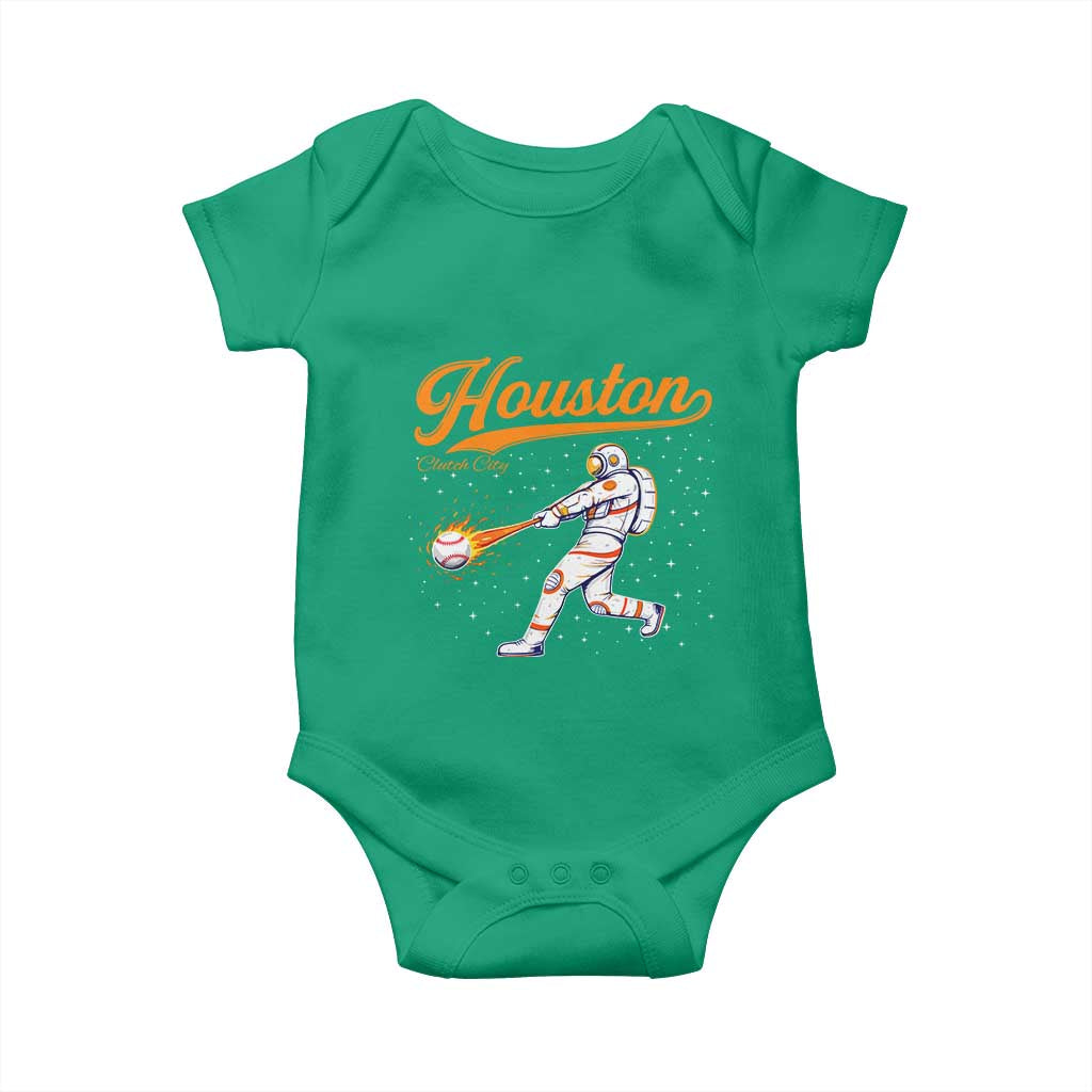 Houston Clutch City Baby Onesie Astronaut Baseball Player In Space TS10 Irish Green Print Your Wear