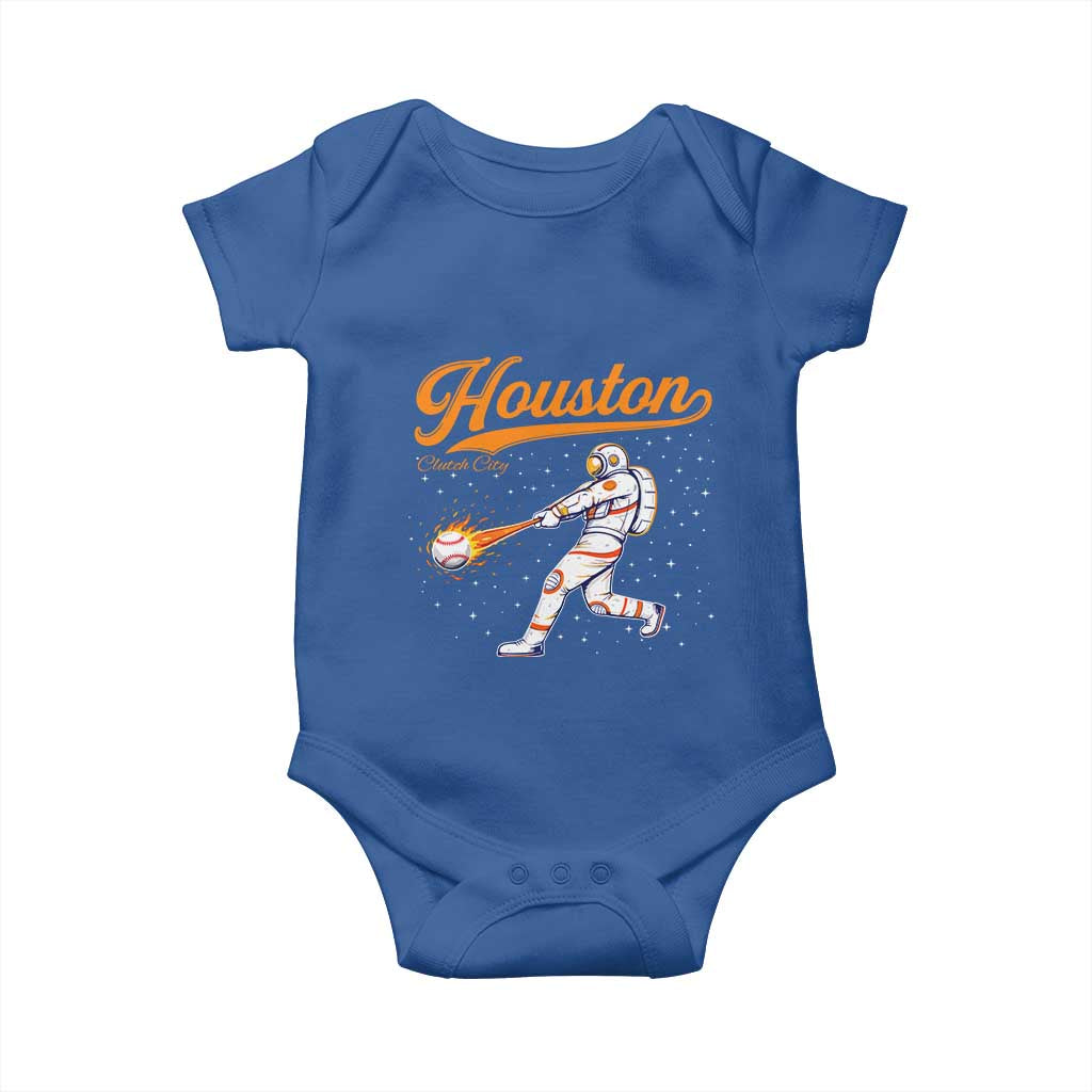 Houston Clutch City Baby Onesie Astronaut Baseball Player In Space TS10 Royal Blue Print Your Wear
