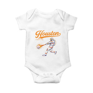 Houston Clutch City Baby Onesie Astronaut Baseball Player In Space TS10 White Print Your Wear