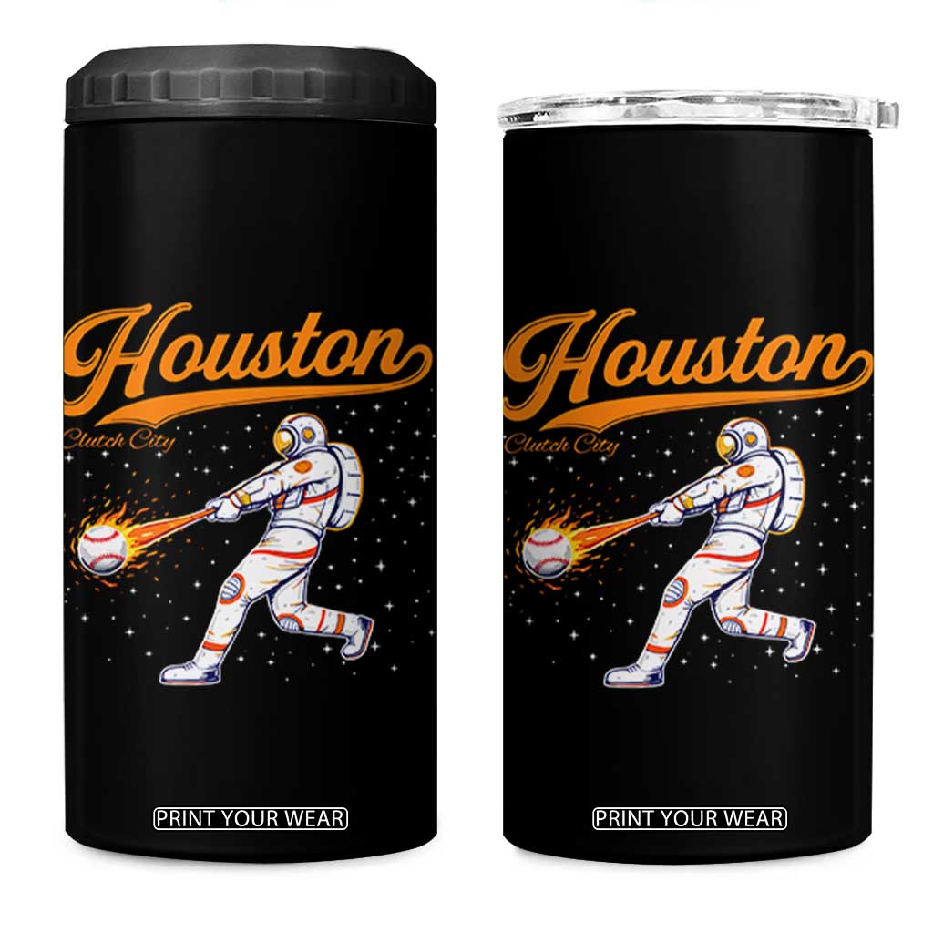 Houston Clutch City 4 in 1 Can Cooler Tumbler Astronaut Baseball Player In Space TS10 One Size: 16 oz Black Print Your Wear