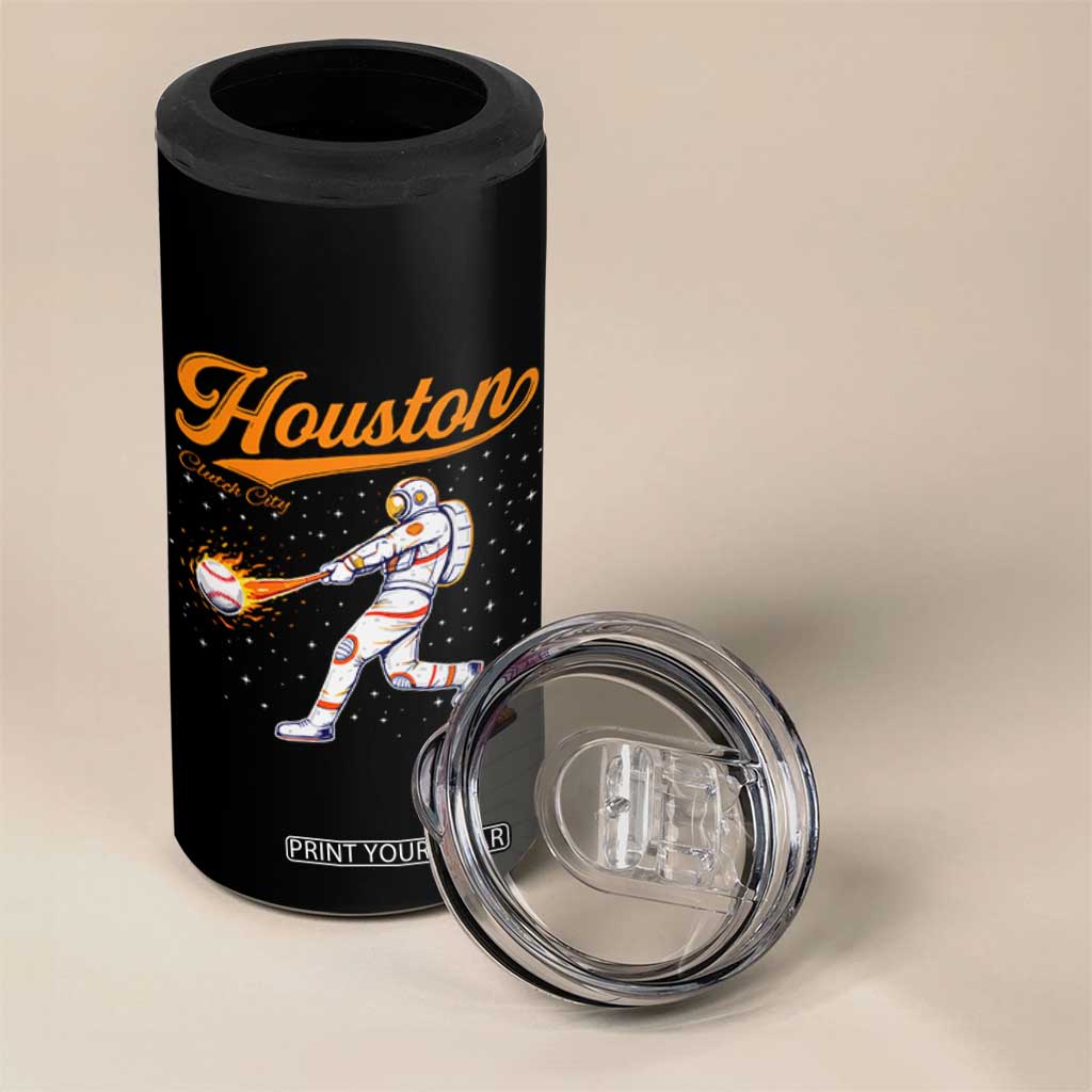 Houston Clutch City 4 in 1 Can Cooler Tumbler Astronaut Baseball Player In Space TS10 Print Your Wear