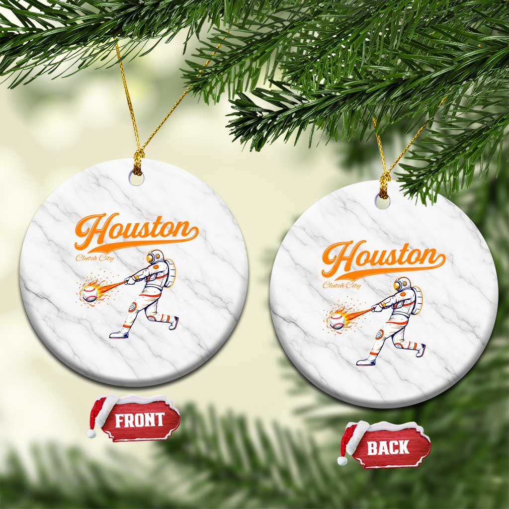 Houston Clutch City Ceramic Ornament Astronaut Baseball Player In Space TS10 1pc White Marble Print Your Wear