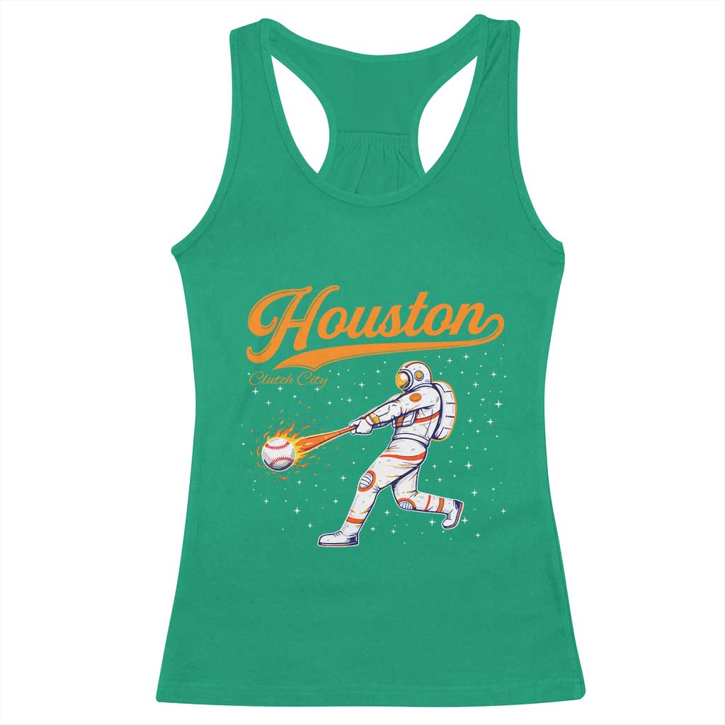 Houston Clutch City Racerback Tank Top Astronaut Baseball Player In Space TS10 Irish Green Print Your Wear