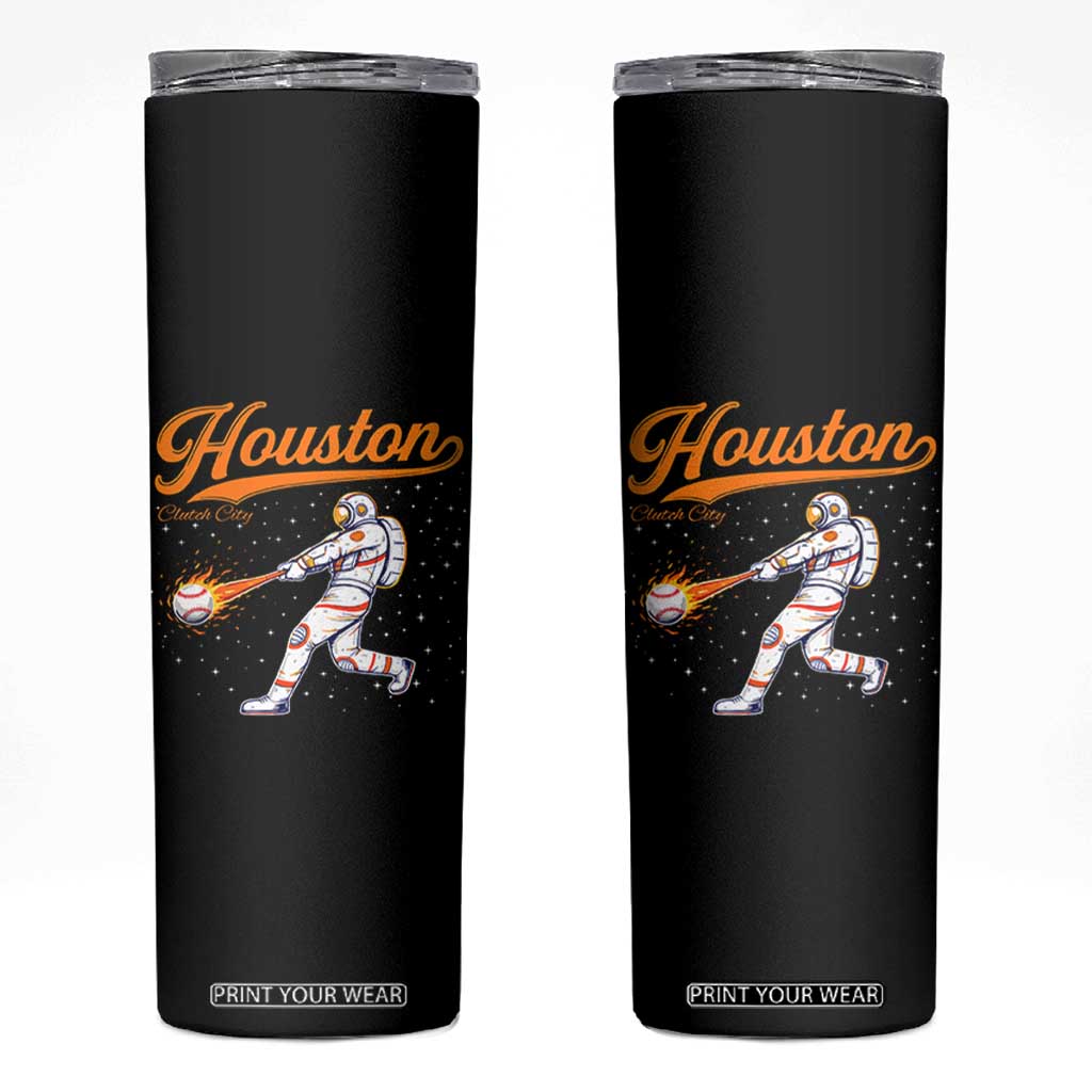 Houston Clutch City Skinny Tumbler Astronaut Baseball Player In Space TS10 Black Print Your Wear