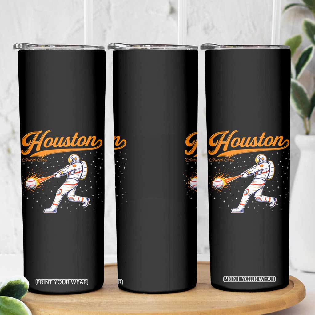 Houston Clutch City Skinny Tumbler Astronaut Baseball Player In Space TS10 Print Your Wear