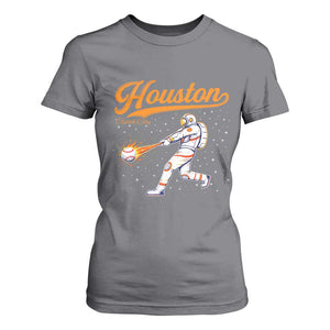 Houston Clutch City T Shirt For Women Astronaut Baseball Player In Space TS10 Charcoal Print Your Wear