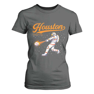 Houston Clutch City T Shirt For Women Astronaut Baseball Player In Space TS10 Dark Heather Print Your Wear