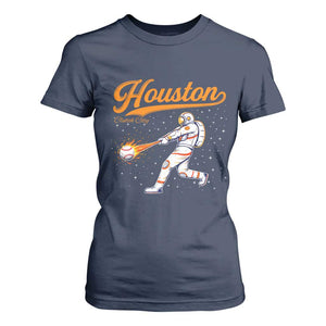 Houston Clutch City T Shirt For Women Astronaut Baseball Player In Space TS10 Navy Print Your Wear