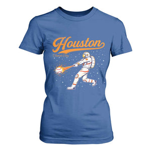 Houston Clutch City T Shirt For Women Astronaut Baseball Player In Space TS10 Royal Blue Print Your Wear