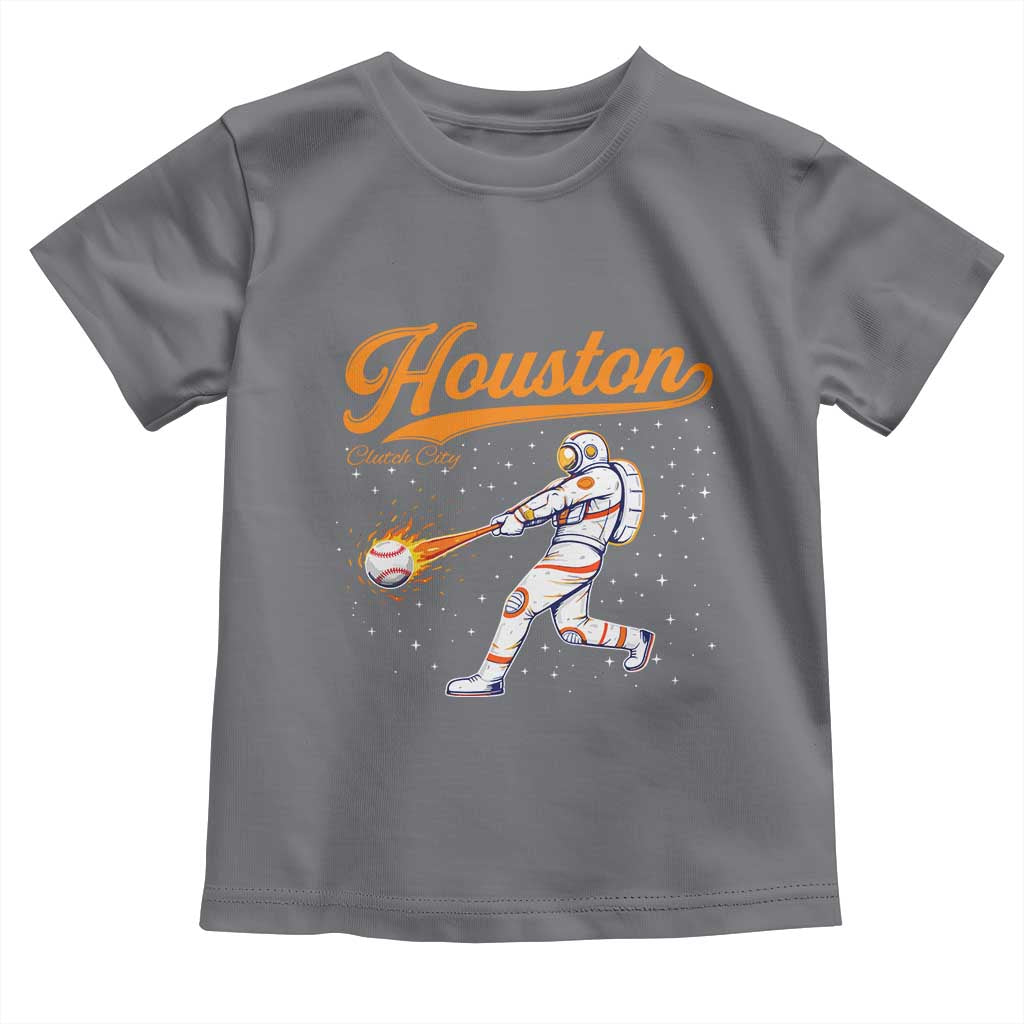 Houston Clutch City Toddler T Shirt Astronaut Baseball Player In Space TS10 Charcoal Print Your Wear