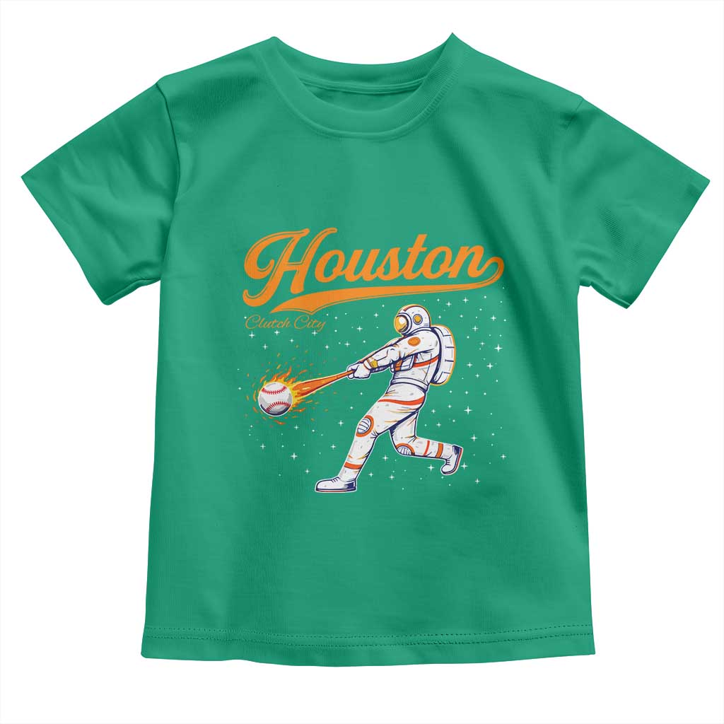 Houston Clutch City Toddler T Shirt Astronaut Baseball Player In Space TS10 Irish Green Print Your Wear