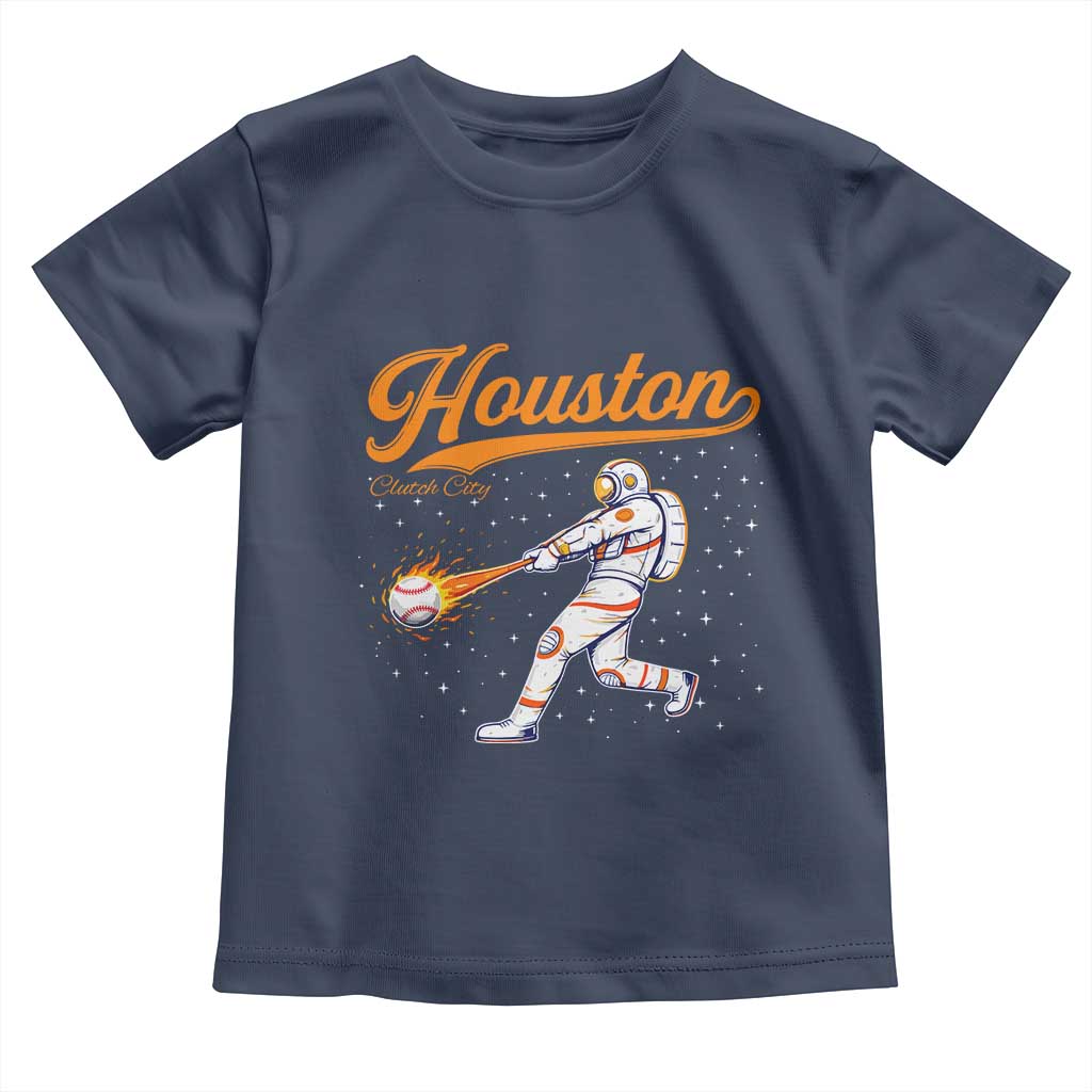 Houston Clutch City Toddler T Shirt Astronaut Baseball Player In Space TS10 Navy Print Your Wear