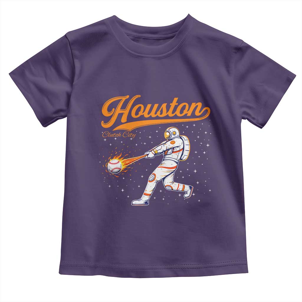 Houston Clutch City Toddler T Shirt Astronaut Baseball Player In Space TS10 Purple Print Your Wear