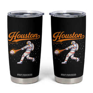 Houston Clutch City Tumbler Cup Astronaut Baseball Player In Space TS10 Black Print Your Wear