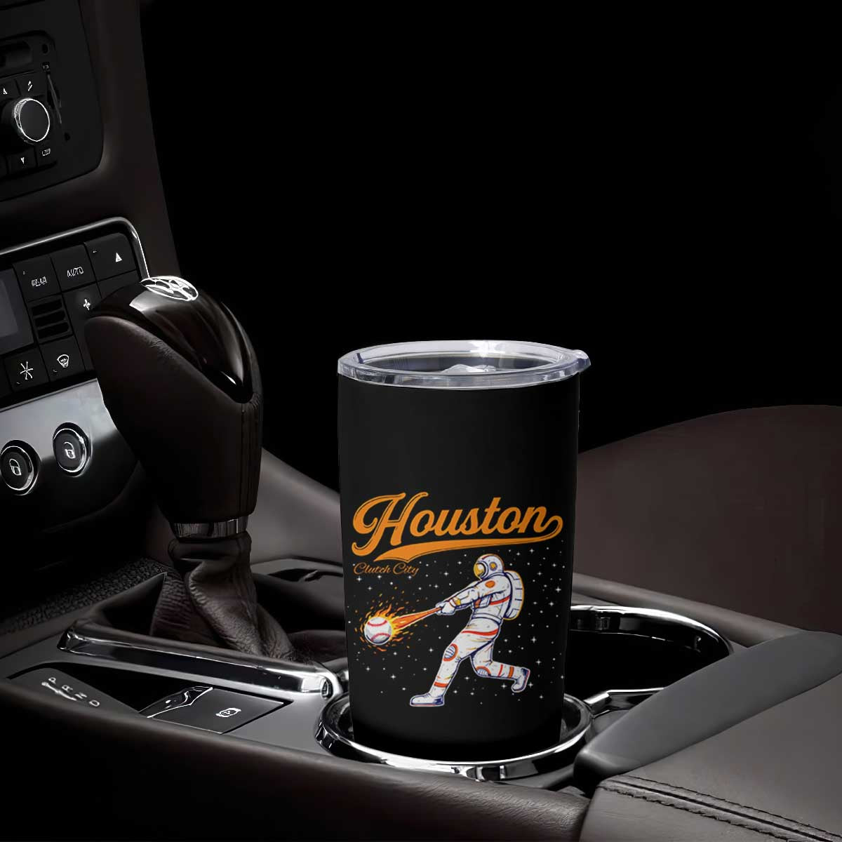 Houston Clutch City Tumbler Cup Astronaut Baseball Player In Space TS10 Print Your Wear