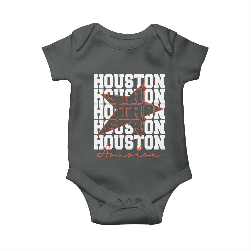 Houston Sport Baseball Fans Baby Onesie US State Vintage Graphic TS10 Dark Heather Print Your Wear