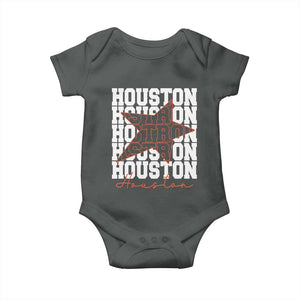Houston Sport Baseball Fans Baby Onesie US State Vintage Graphic TS10 Dark Heather Print Your Wear