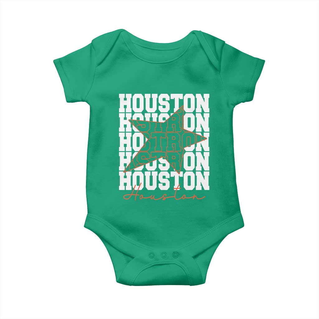 Houston Sport Baseball Fans Baby Onesie US State Vintage Graphic TS10 Irish Green Print Your Wear