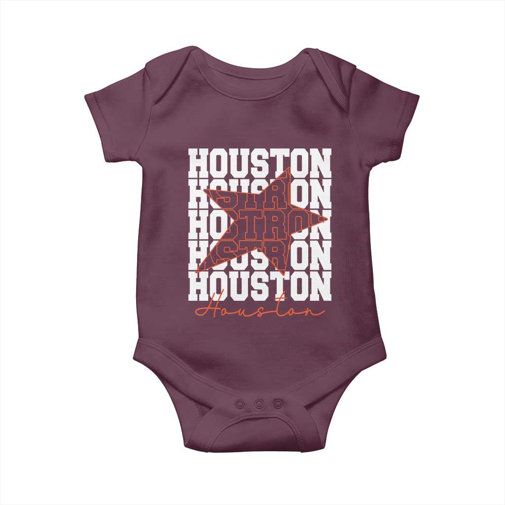 Houston Sport Baseball Fans Baby Onesie US State Vintage Graphic TS10 Maroon Print Your Wear