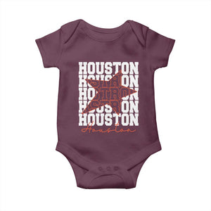 Houston Sport Baseball Fans Baby Onesie US State Vintage Graphic TS10 Maroon Print Your Wear