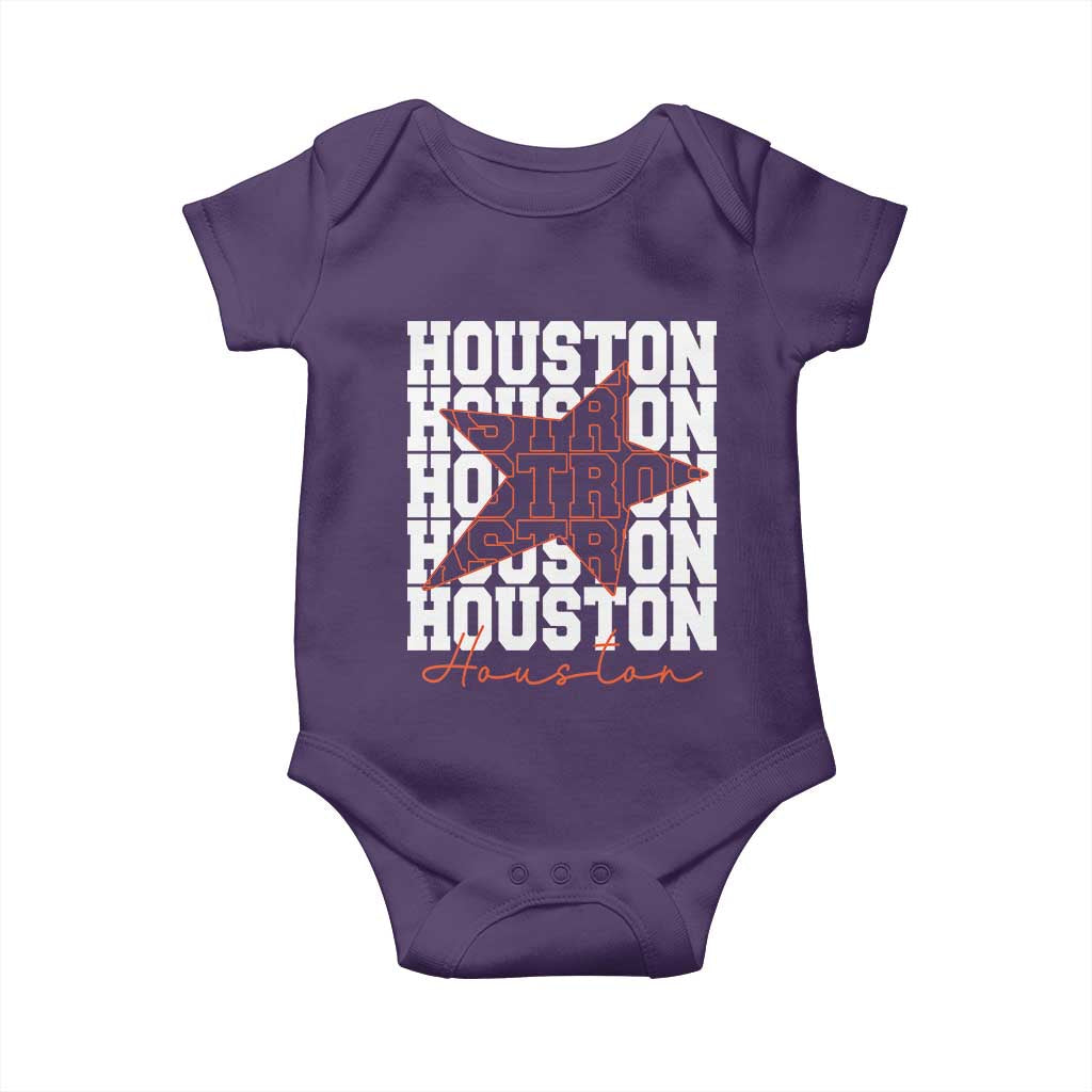 Houston Sport Baseball Fans Baby Onesie US State Vintage Graphic TS10 Purple Print Your Wear