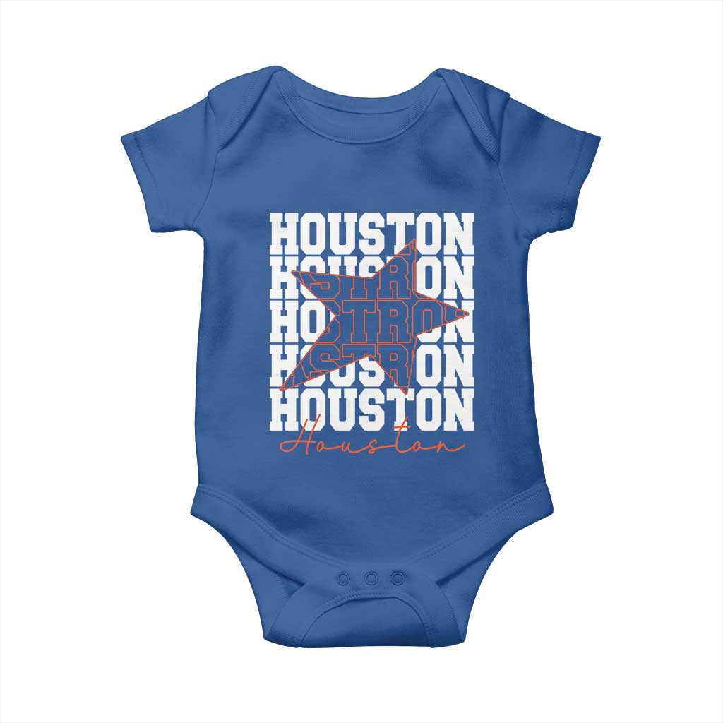 Houston Sport Baseball Fans Baby Onesie US State Vintage Graphic TS10 Royal Blue Print Your Wear