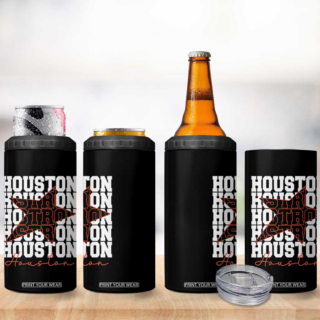 Houston Sport Baseball Fans 4 in 1 Can Cooler Tumbler US State Vintage Graphic TS10 Print Your Wear