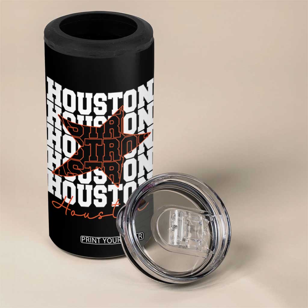 Houston Sport Baseball Fans 4 in 1 Can Cooler Tumbler US State Vintage Graphic TS10 Print Your Wear