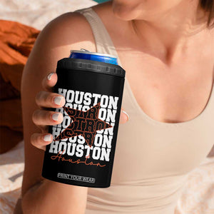 Houston Sport Baseball Fans 4 in 1 Can Cooler Tumbler US State Vintage Graphic TS10 Print Your Wear