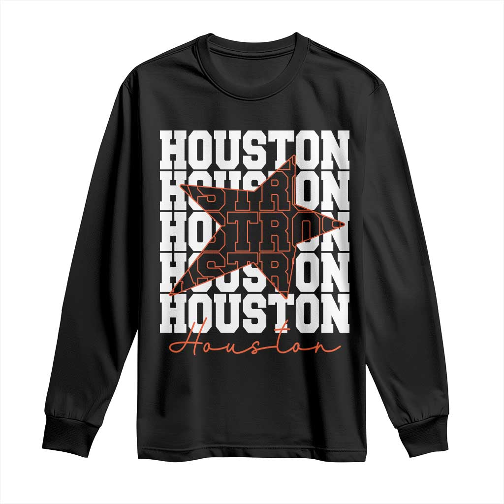 Houston Sport Baseball Fans Long Sleeve Shirt US State Vintage Graphic TS10 Black Print Your Wear